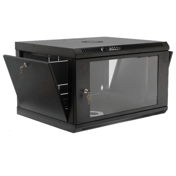 Шафа 19" 6U, 600x500x373мм акрилове скло, чорна