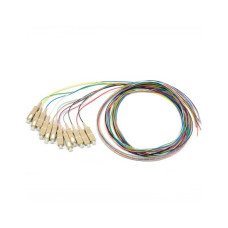 Набір кольорових пігтейлів SC / UPC 1.5 m, MM (OM3), Easy strip, для 12 віл. (Bl, Or, Gn, Br, Wh, Gr, Rd, Bk, Yl, Vl, Pk, Tq)