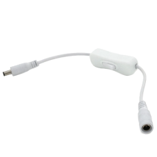 Подовжувач живлення з вимикачем DC-F => DC-M (D 5,5x2,5мм) White