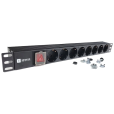 Подовжувач на 8 розеток EServer 220В 19" 1U
