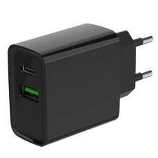 Мережевий зарядний пристрій Gembird TA-UC-PDQC20-01-BK (USB Type A + USB Type C)