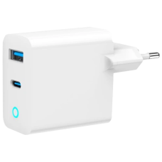 Мережевий зарядний пристрій Gembird TA-UC-PDQC45L-W-01 (USB-A + Type-C)