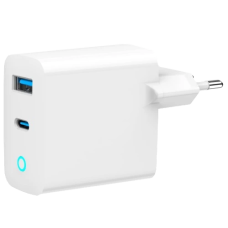 Мережевий зарядний пристрій Gembird TA-UC-PDQC65L-W-01 (USB Type A + USB Type C)