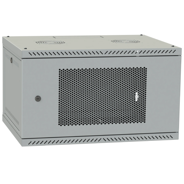 Шафа телекомунікаційна IPCOM 4U 600x350 двері перфорація (сіра)