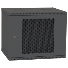Шафа телекомунікаційна двері перф (чорна) IPCOM 9U 600x600