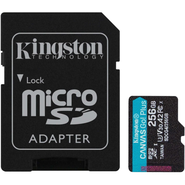 Модуль флеш-пам'яті Kingston 256GB microSDXC Canvas Go Plus Gen4 A2 U3 V30 Card + Adapter