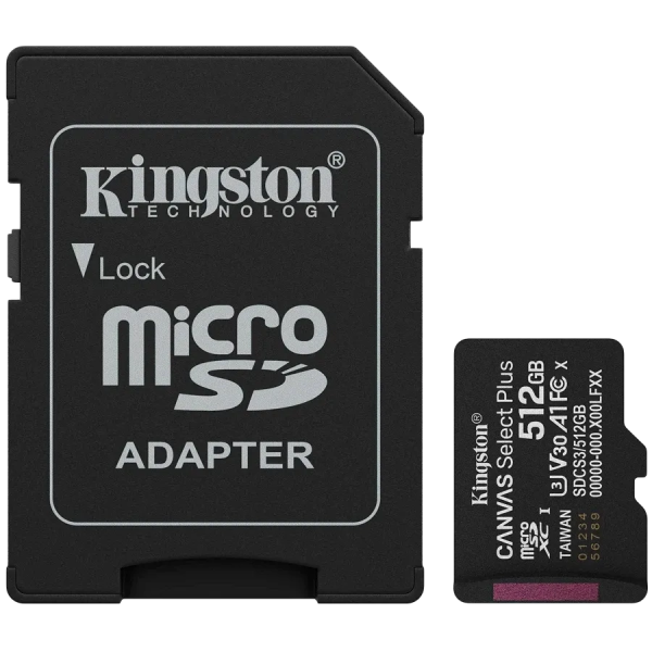 Модуль флеш-пам'яті Kingston 512GB microSDXC Canvas Select Plus Gen3 Card + Adapter