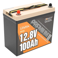 Аккумуляторна батарея Power Queen LiFePO4 12.8В 100А•г Mini 1280Вт•г