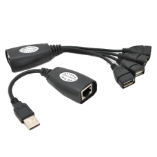 Подовжувач USB 2.0 сигналу F/UTP RJ-45 to AM + RJ-45 to 4xAF 50 м