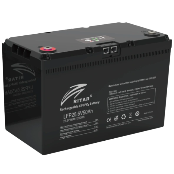 Акумуляторна батарея Ritar LFP25.6V50AH G3 з системою підігріву та bluetooth