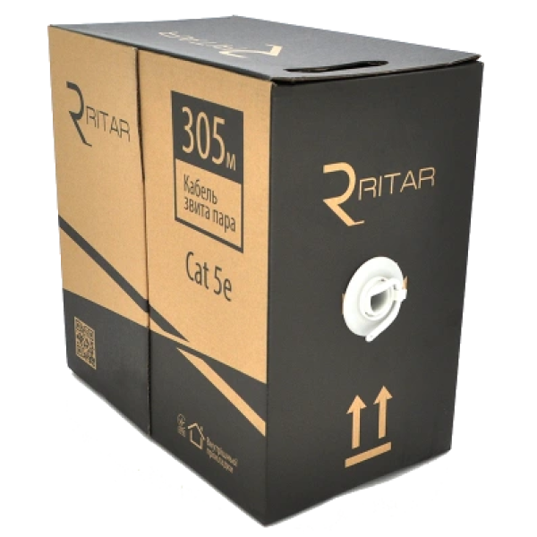 Кабель Ritar внутрішній КВП UTP (4*2*0.5) 4p 24 AWG (305м) сірий