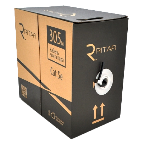 Кабель Ritar зовнішній КНП UTP (4*2*0.51) 4p 24 AWG (305м) ПВХ + ПЕ