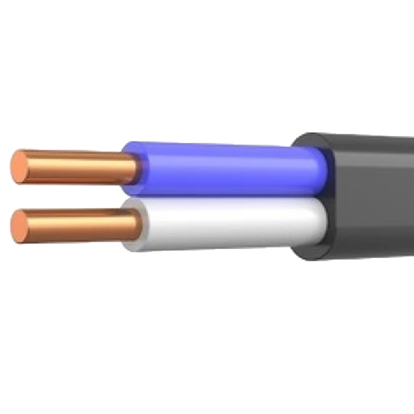 Кабель ВВГ нг LS П 2х2,5 чорний (Україна) (100м)